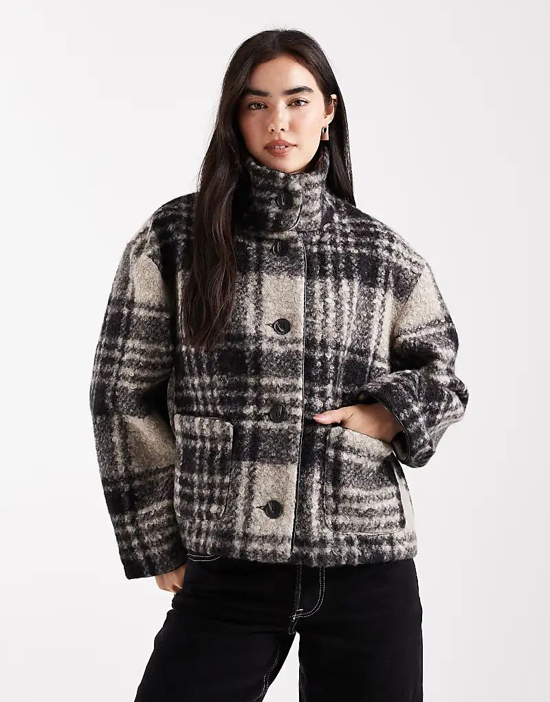 

Укороченный жакет Miss Selfridge в клетку, монохром