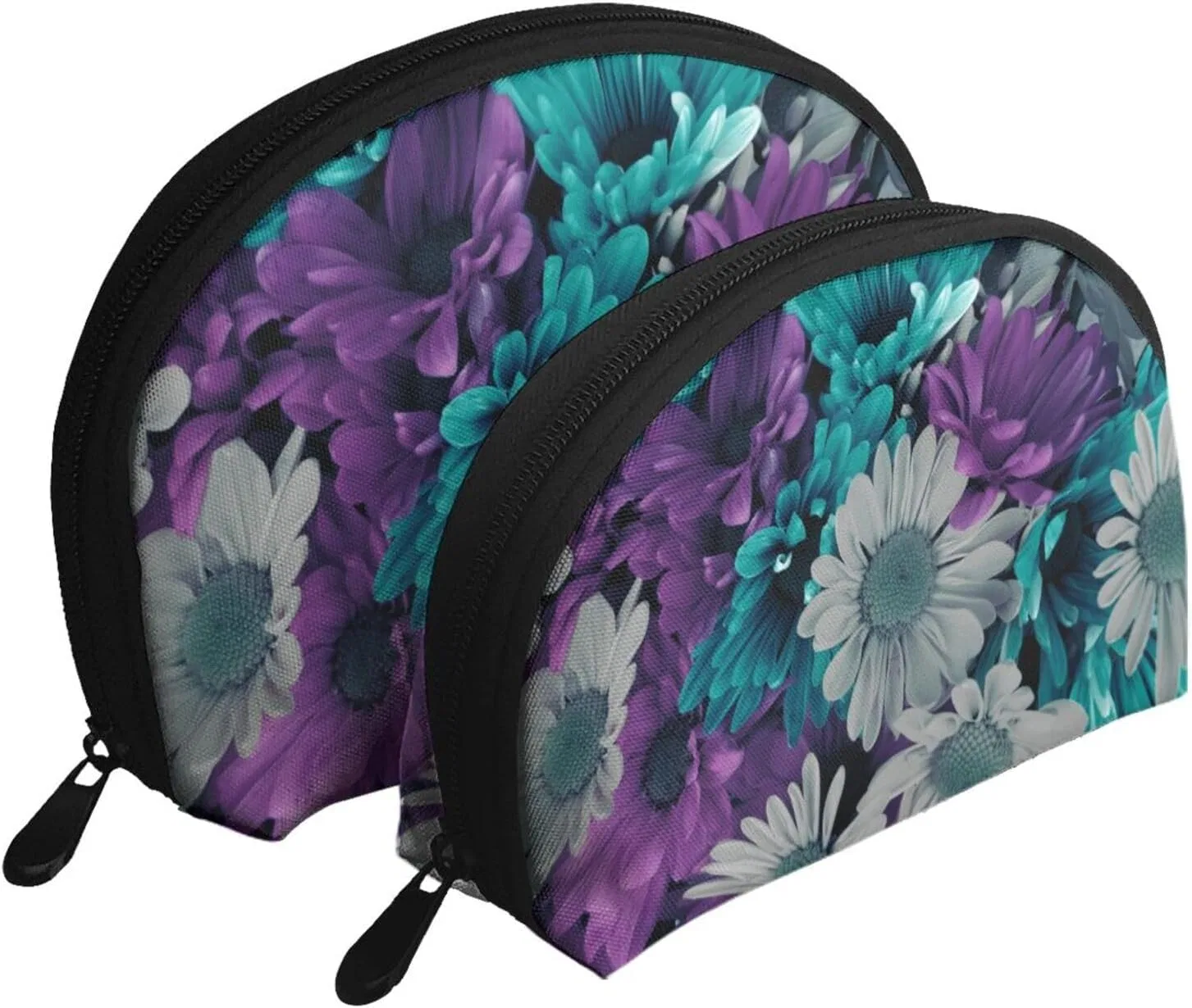 Дорожный набор косметичек «African Animal Lion» Flyife, Purple And Teal Flowers