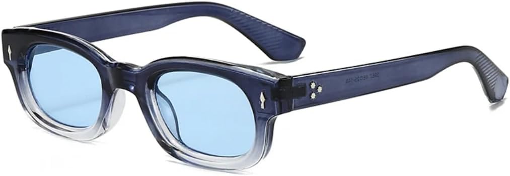 

Солнцезащитные очки для мужчин и женщин - защита UV400 - маленькая оправа, яркие заклепки, леопардовый принт, для занятий спортом на открытом воздухе и вождения DSVIGF, Blue Gradient Blue