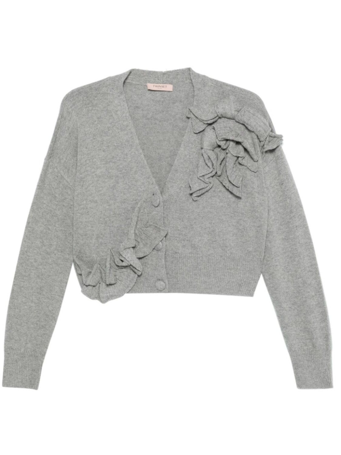 

TWINSET кардиган с оборками, серый