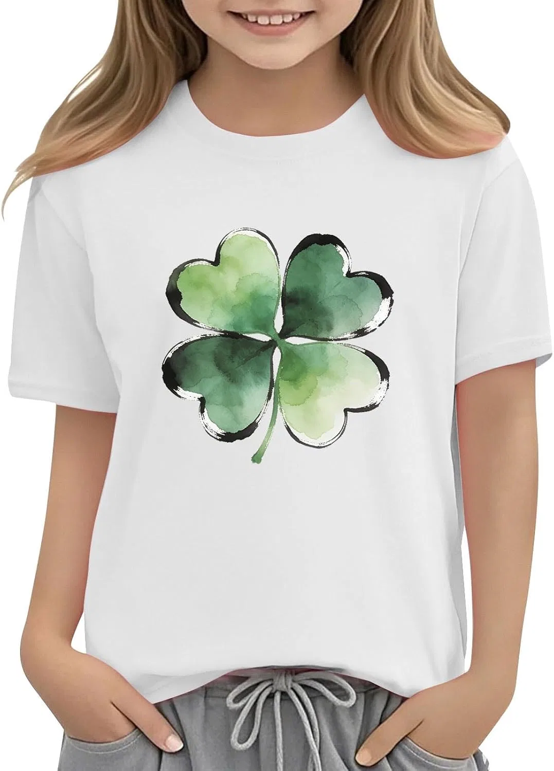 Футболка с принтом Shamrock, Zzalalana, белый