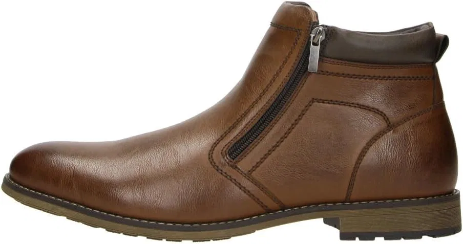 Fitters Footwear That Fits Мужские ботильоны Fitters Luke, теплые, на подкладке, больших размеров, на молнии, черные и коньячные / Мужская обувь больших размеров Luke, размеры 11 13 14 15 14 16 14 16 1