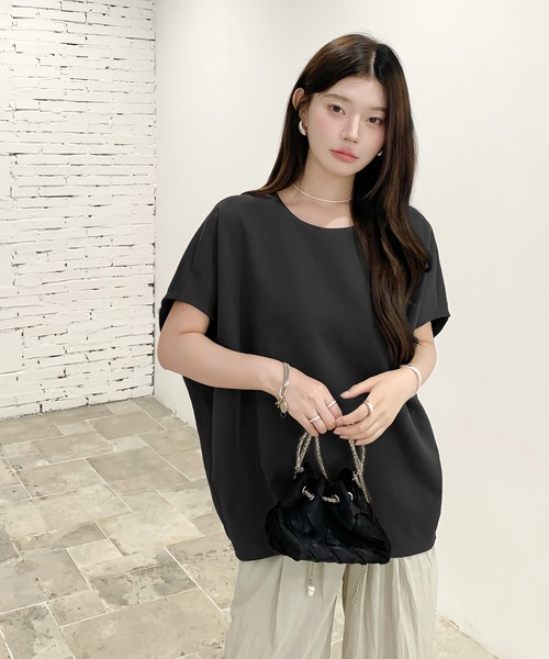 

By LEGNA Футболка с коротким рукавом, кокон, LEGNA, черный