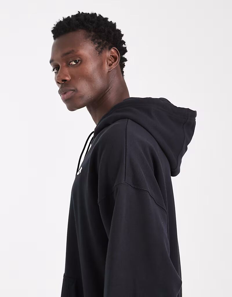 Толстовка свободного кроя Club из французского трикотажа черного цвета Nike — фото 4