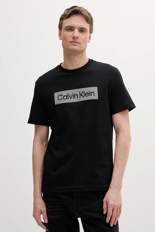 

Хлопковая футболка Calvin Klein, черный