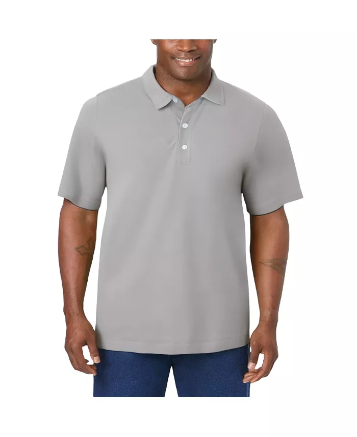 

Мужская легкая поло из стрейч-плетеной сетки Kingsize, серый