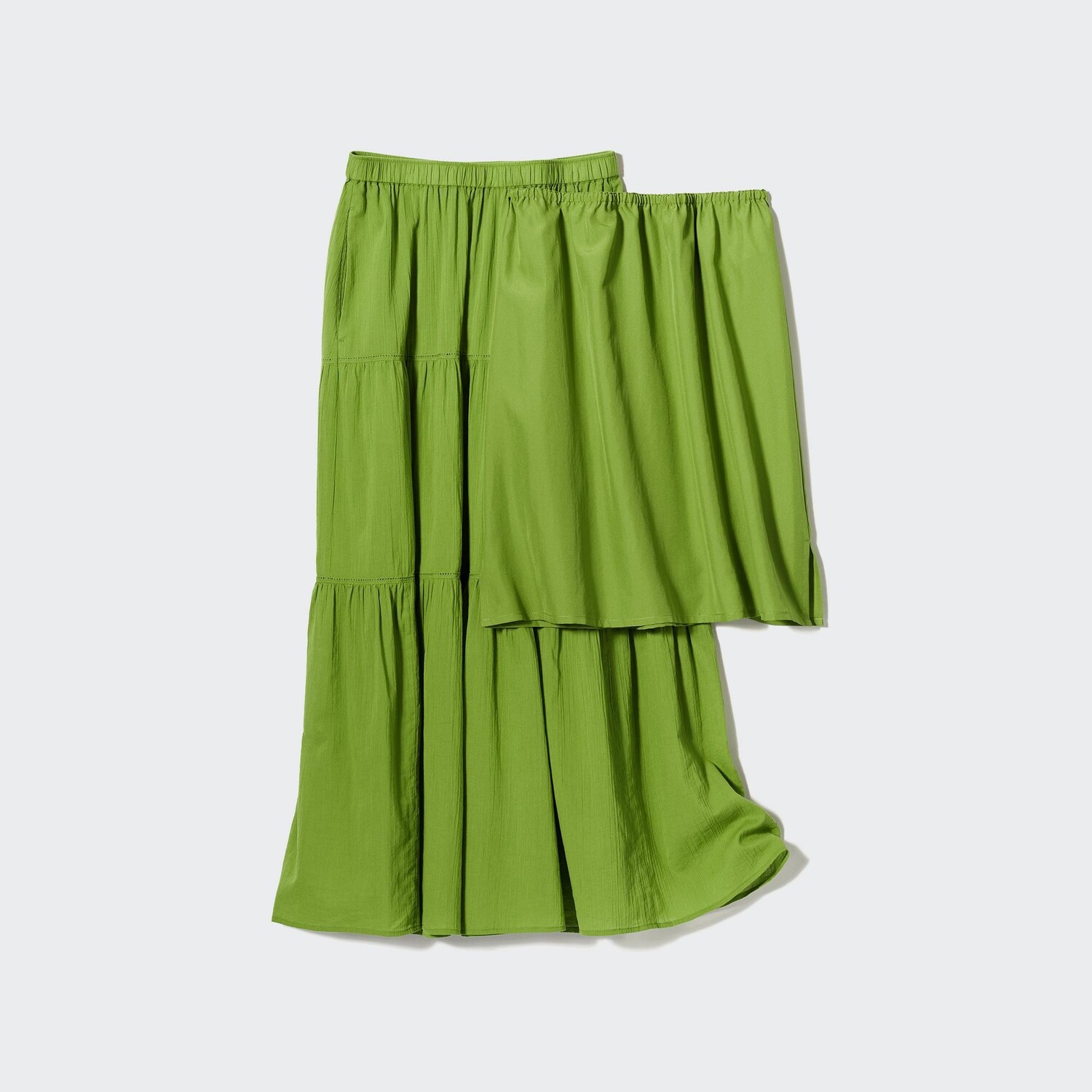 

Юбка многоярусная Uniqlo расклешенная, зеленый