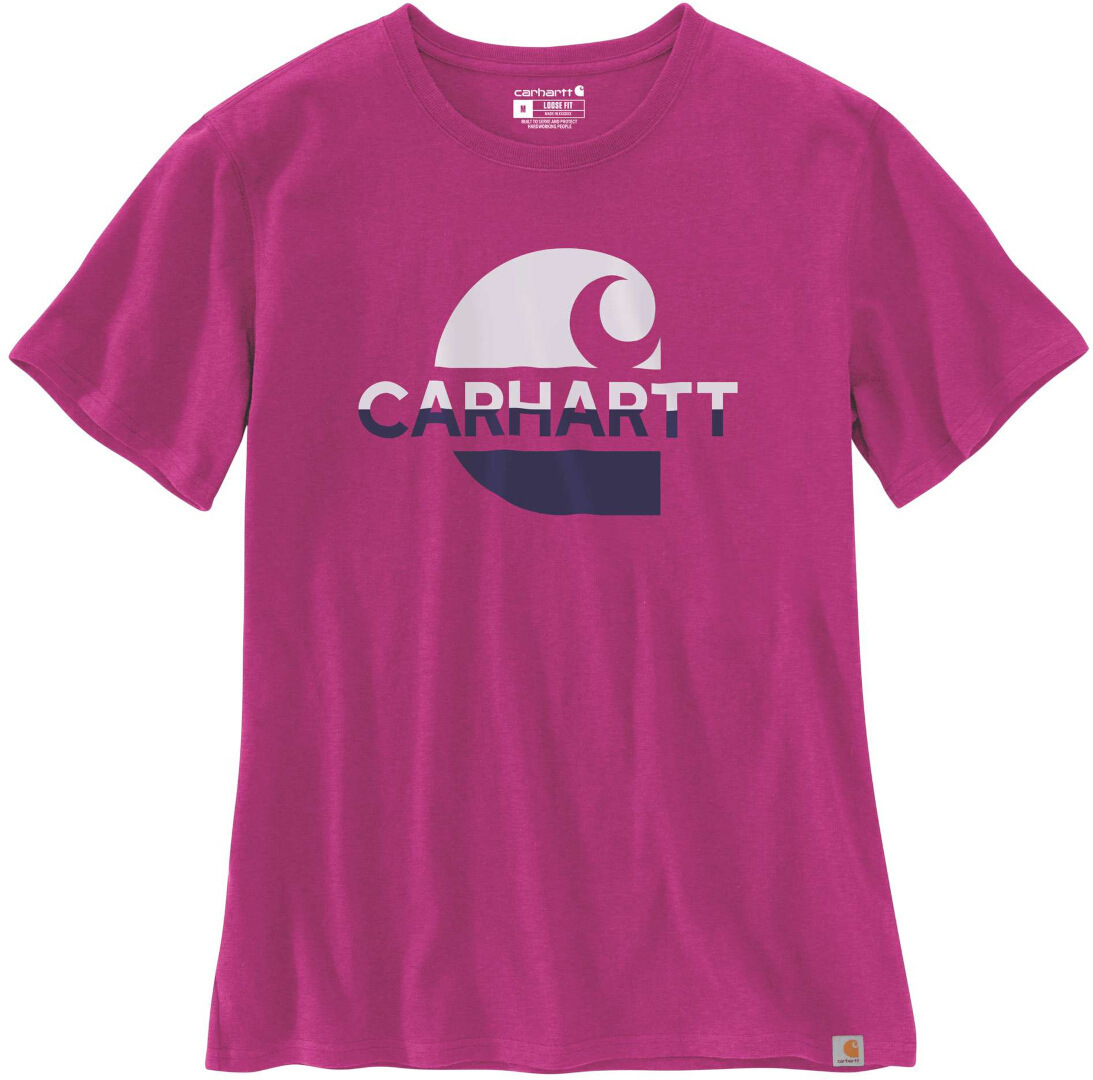 

Футболка Carhartt Loose Fit Heavyweight Faded C Graphic Ladies T-Shirt, розовый