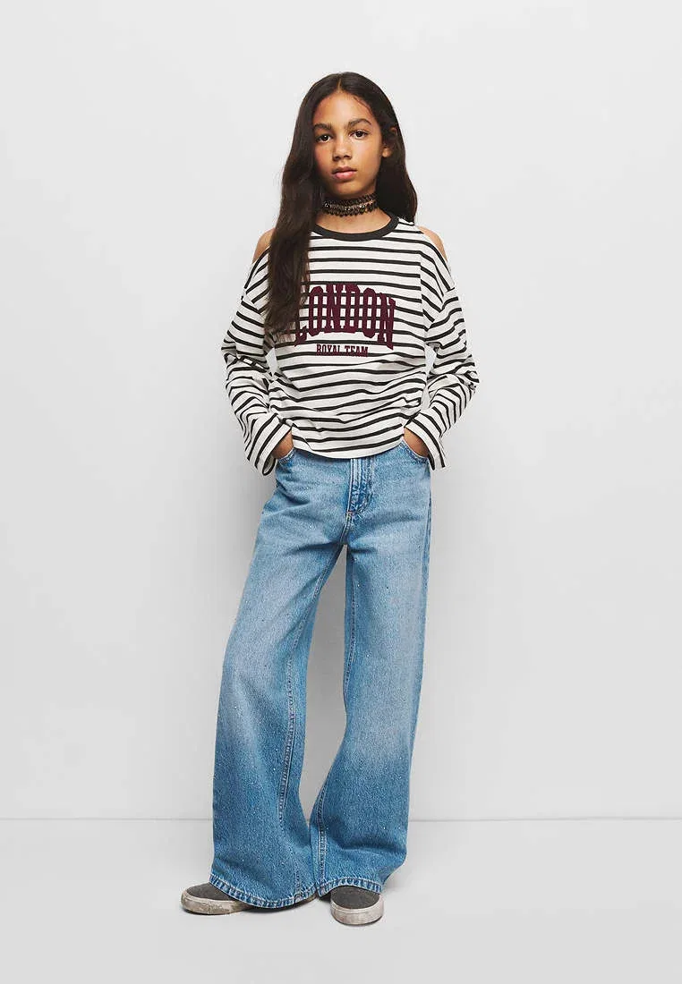 Детские джинсы свободного кроя Mango Kids, Blue