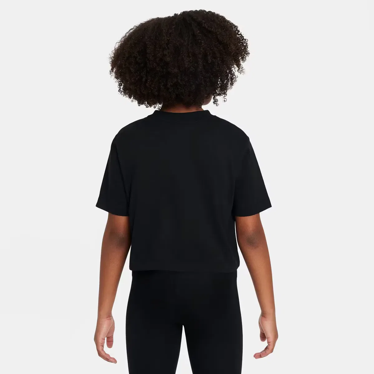 Детская футболка для девочек с принтом Nike Sportswear Crop Futura Hbr Nike, Negro — фото 2