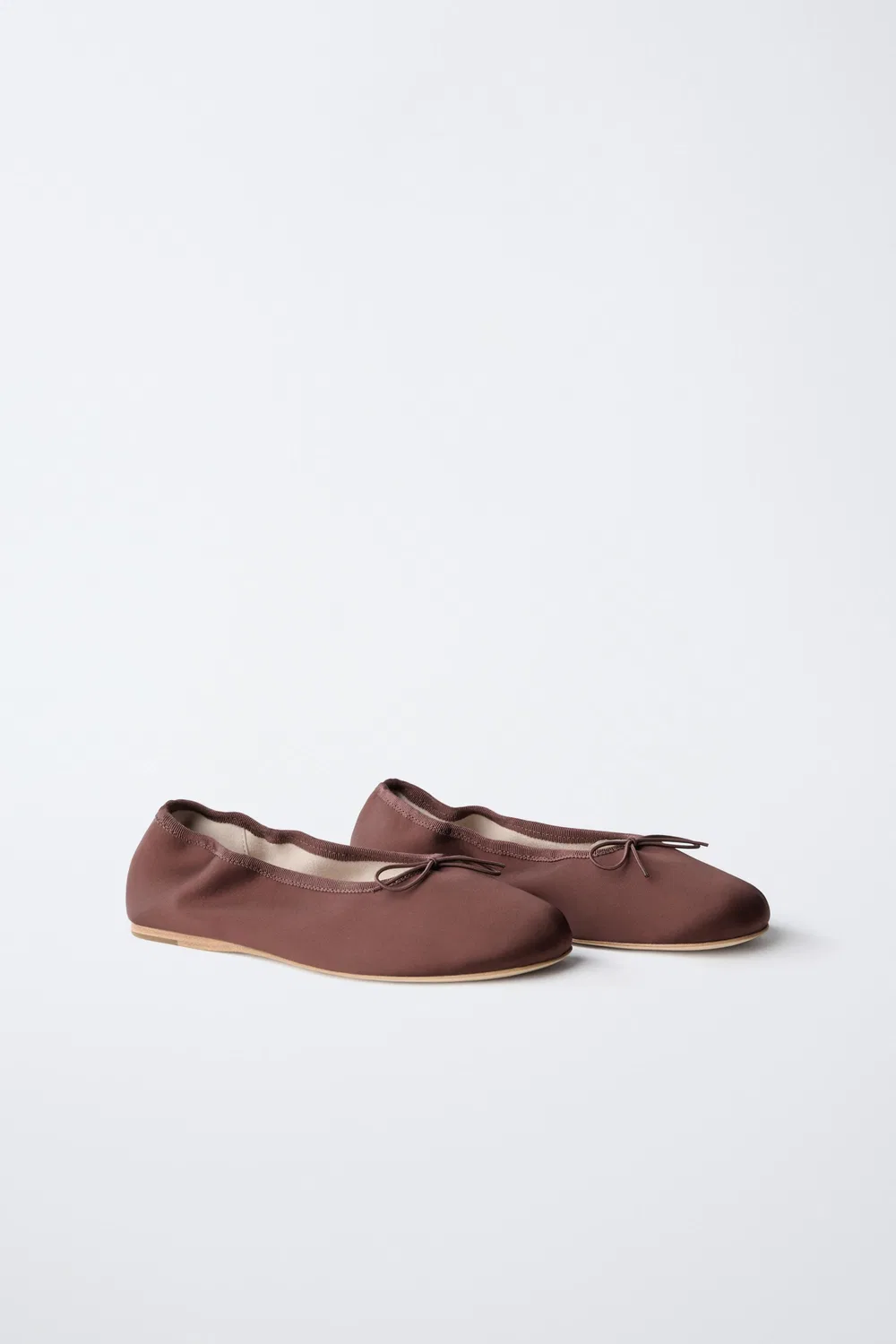 Балетки с бантом, лимитированная серия ZARA, Burgundy Red — фото 2