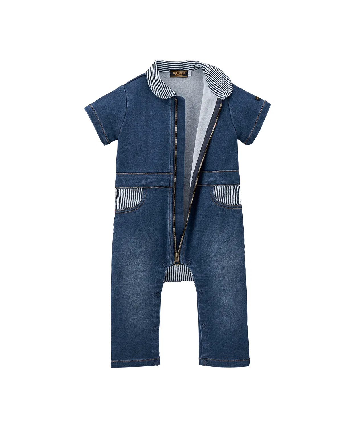 Детский денимовый комбинезон с длинным рукавом модель THE!FIRST DOUBLE_B, Indigo Blue — фото 3
