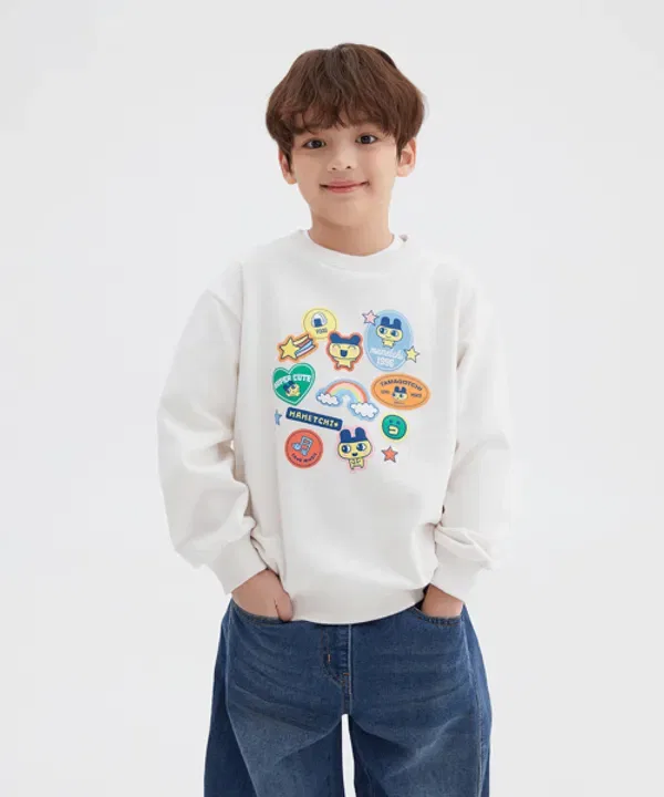 Свитшот с принтом Tamagotchi, Spao Kids, кремовый