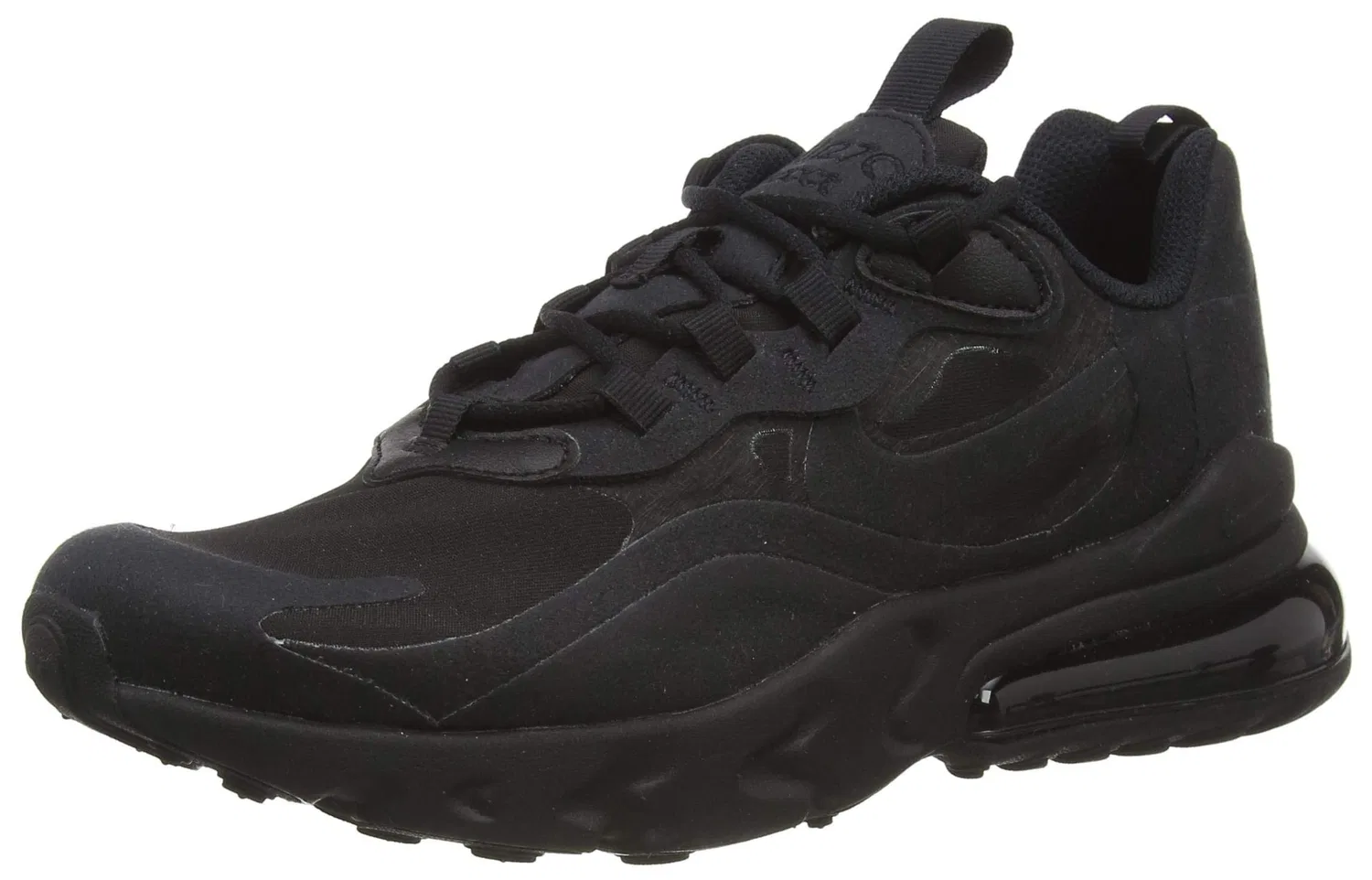 Детские беговые кроссовки для мальчиков с амортизацией NIKE Air Max 270 React, Black Black 004