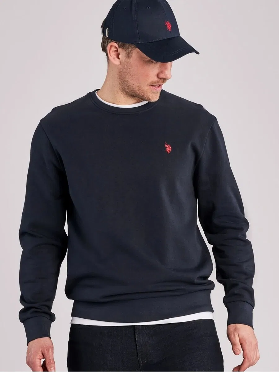 Толстовка U.S. Polo Assn. 'UMHugo' темно-синего цвета — фото 2