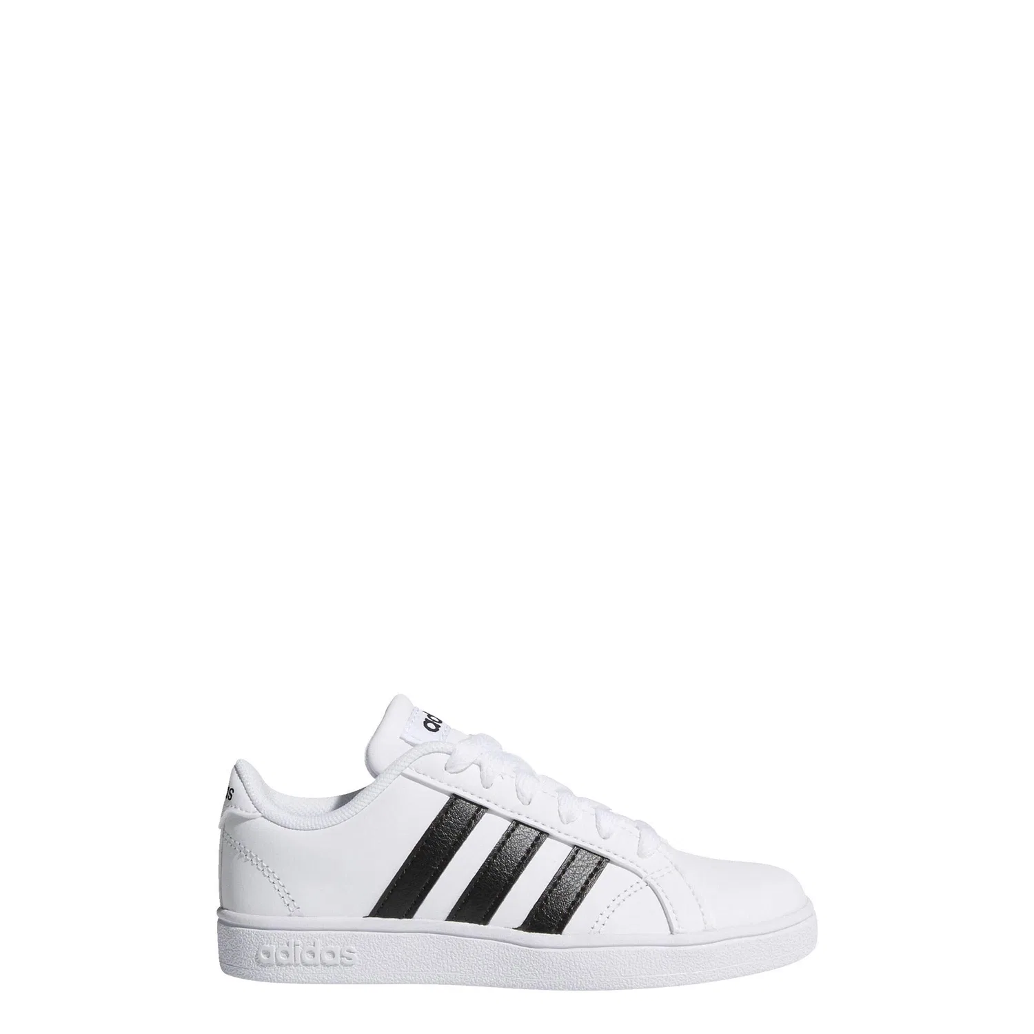 Детские кроссовки для девочек с закрытым носком Baseline Adidas, White Black White — фото 2