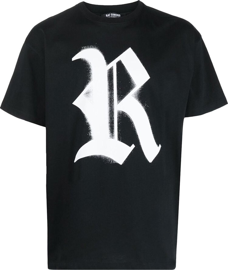 

Футболка Raf Simons Big Fit T-Shirt With R Print On Front 'Black', черный