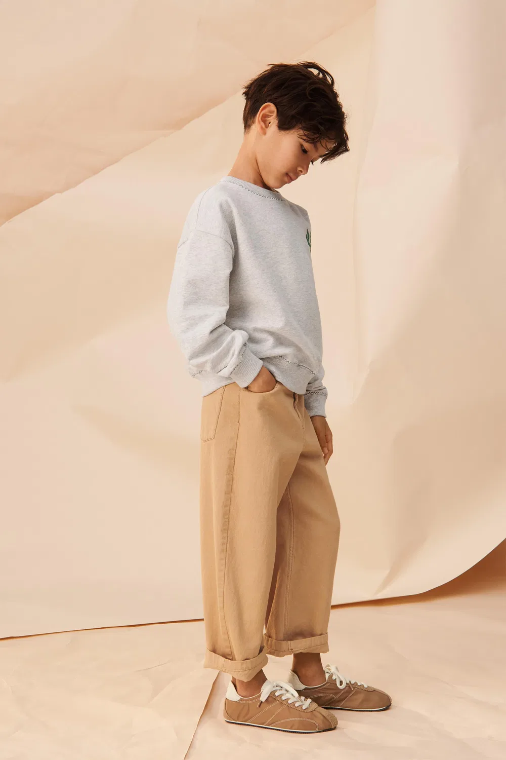 Толстовка с вышивкой, лимитированная серия ZARA, Grey Marl — фото 3