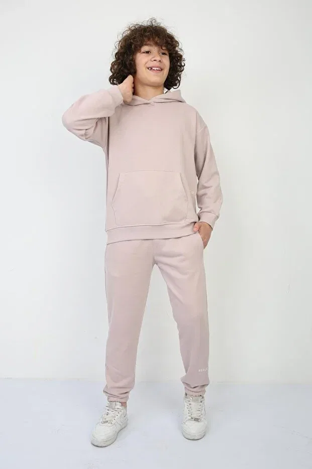Детский комплект из футера для девочек с капюшоном Replix, Lilac — фото 3