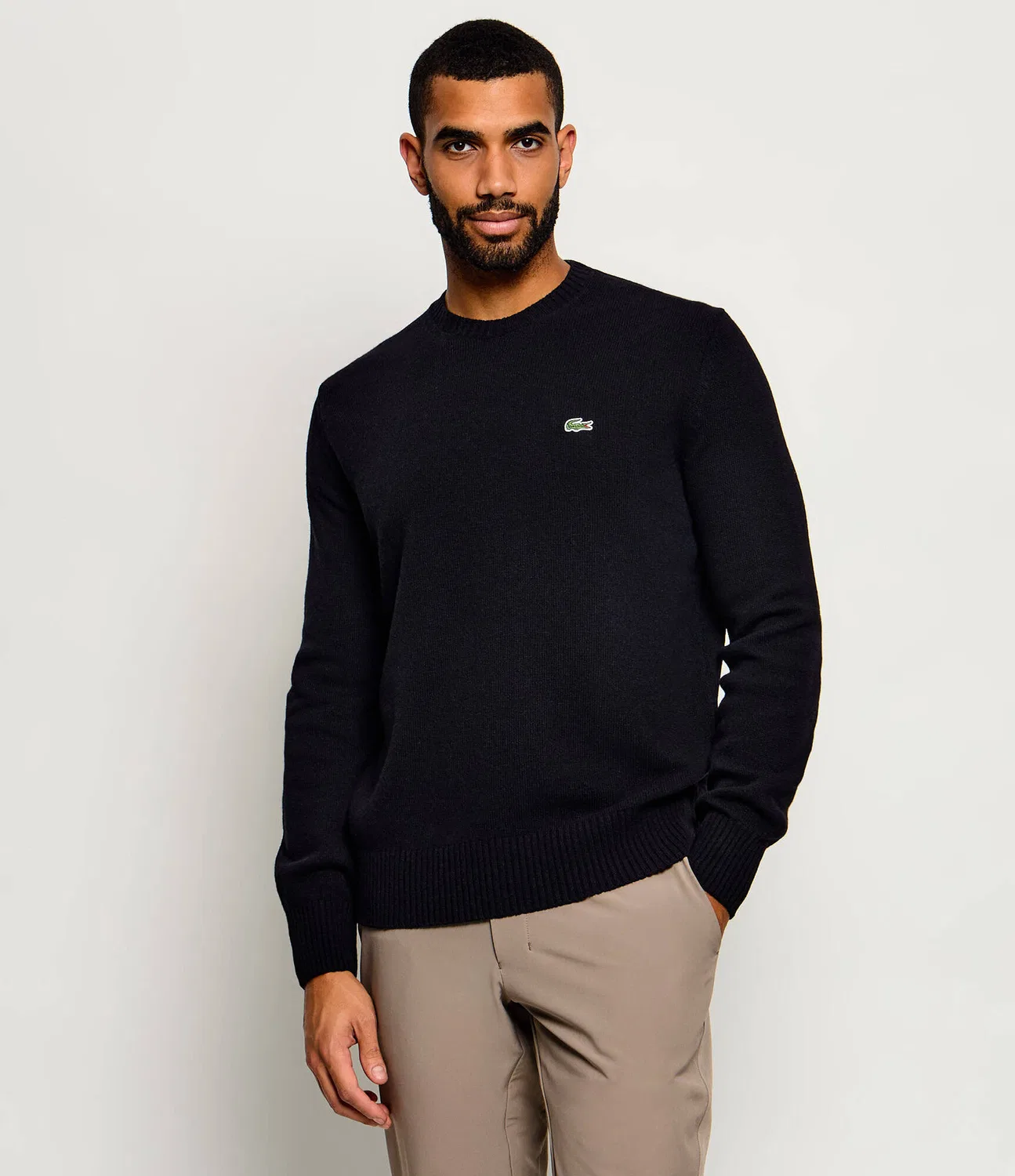 Свитер шерстяной Lacoste, черный