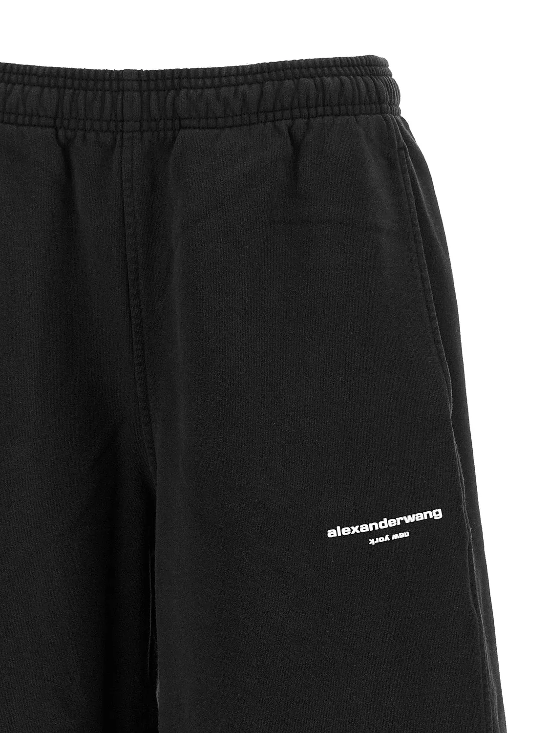 Брюки из флиса с логотипом Alexander Wang, черный — фото 3