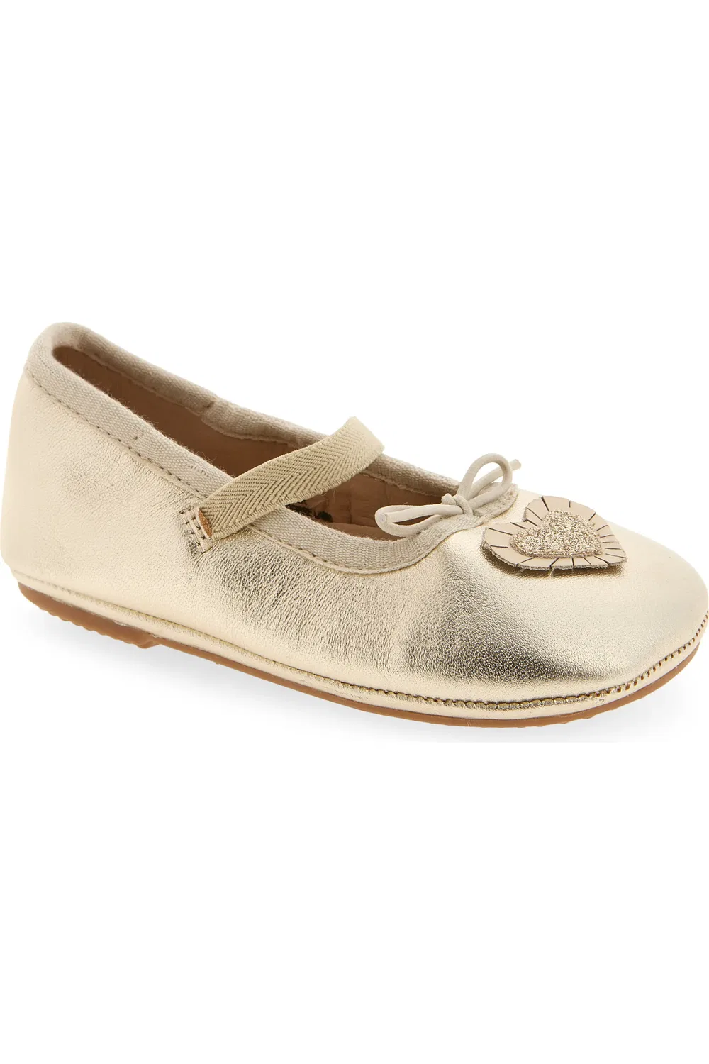 Детские туфли Мэри Джейн на плоской подошве с блестками OLD SOLES, Glam Gold/Vanilla