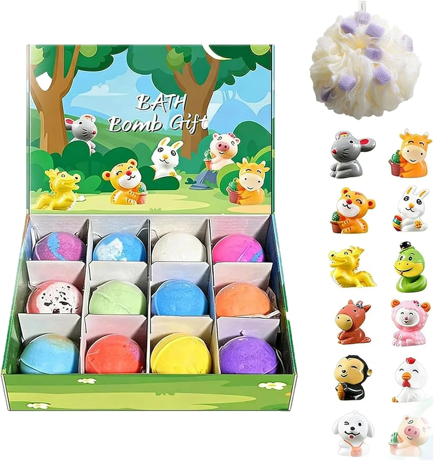 Бомбочки для ванны с сюрпризом, GUUZETU, 12 шт, 800 г, B-pcs