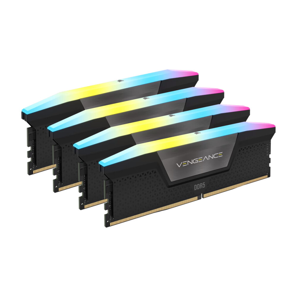 Оперативная память CORSAIR Vengeance RGB, 192 Гб DDR5 (4x48 Гб), 5200 МГц, CL38, CMH192GX5M4B5200C38, черный — фото 2