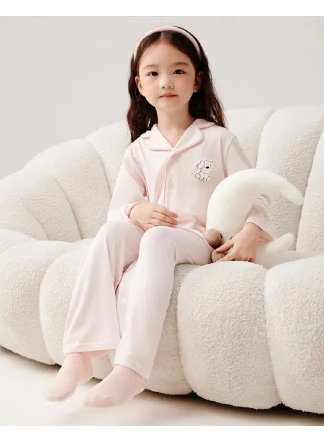 Пижамный комплект хлопковый с длинным рукавом Balabala, розовый