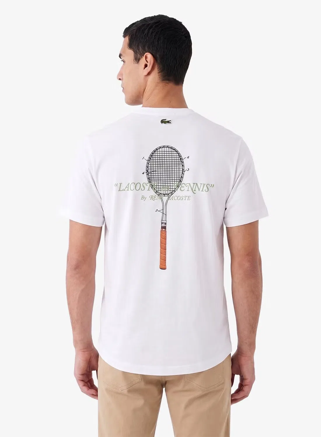 Футболка с принтом на спине и вышивкой Lacoste, белый — фото 2