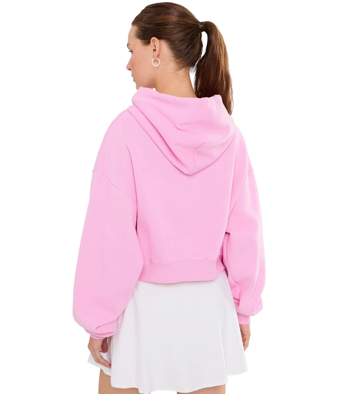 Укороченная толстовка Studio Fleece средней плотности на молнии. Nike, Pink Rise/Sail — фото 4