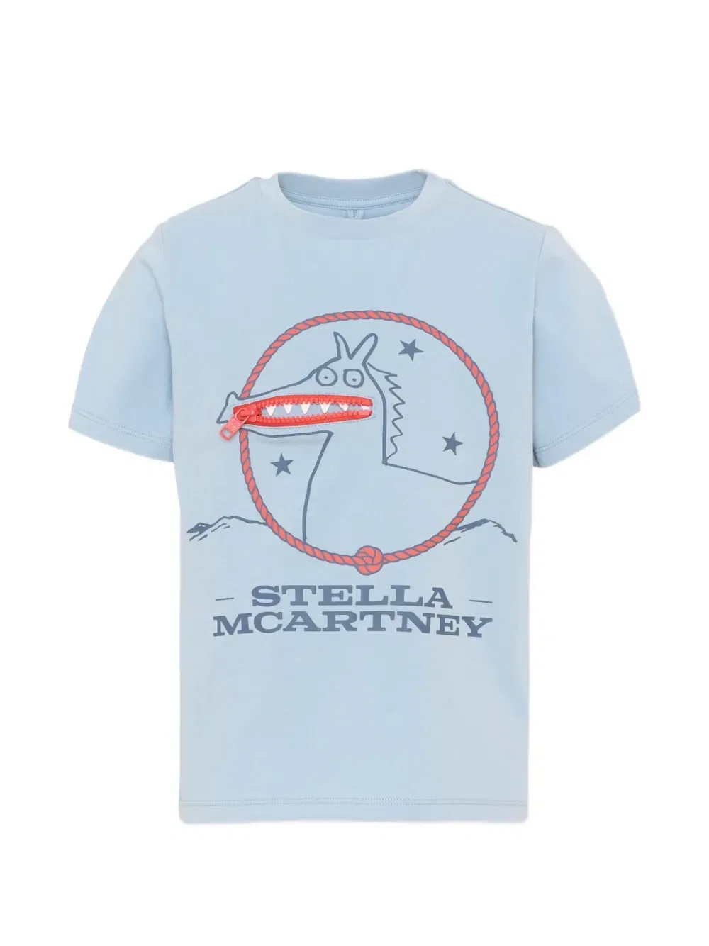 Футболка с графическим принтом на молнии Stella Mccartney Kids, синий