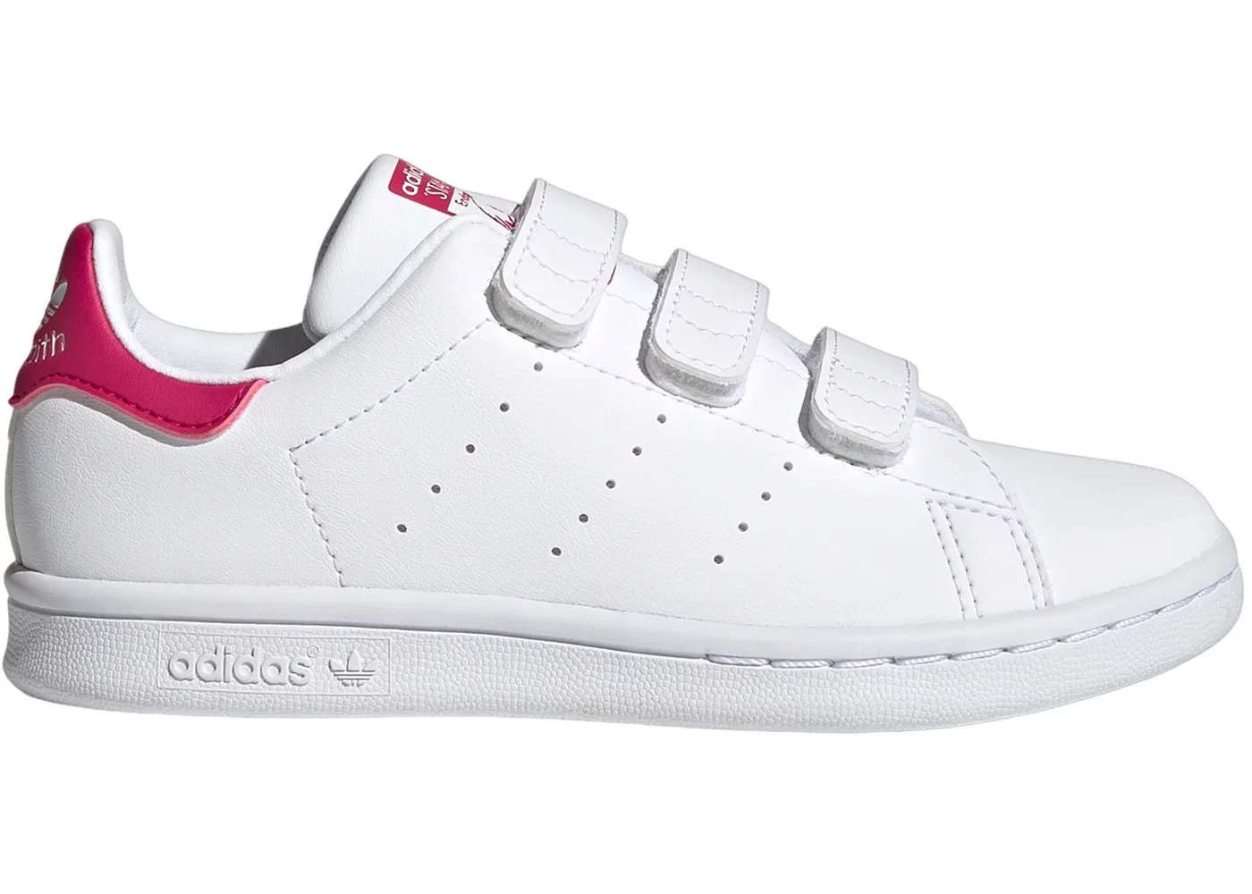 Детские кроссовки с перфорированным верхом Adidas Stan Smith, Cloud White Cloud White Bold Pink