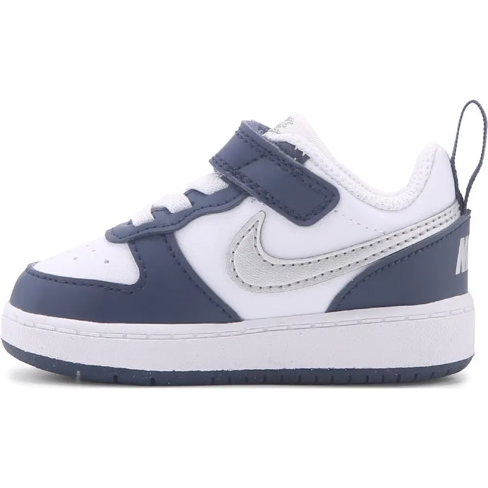 Детские кроссовки Kids' court borough low recraft для малышей Nike, White/Navy/Silver — фото 3