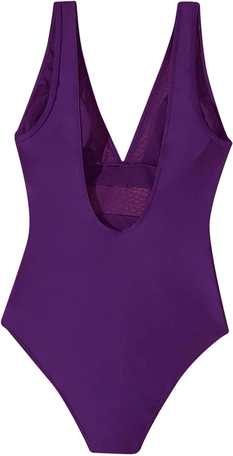 Женский цельный купальник с эффектом утяжки Slim Fit, Purple — фото 4