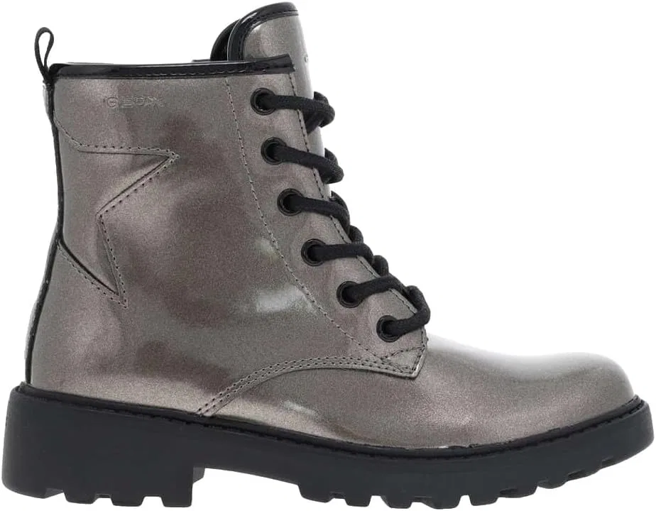 Детские ботинки для девочек с принтом J Casey Girl Geox, Lead Black