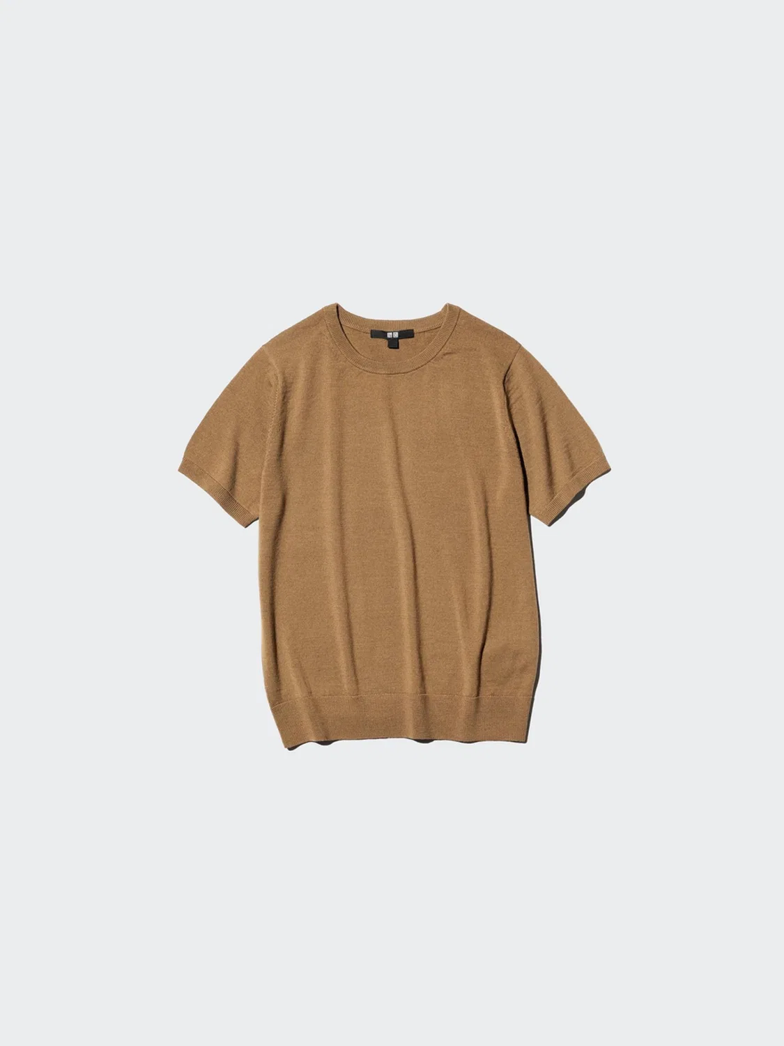 Свитер из тонкой шерсти мериноса с коротким рукавом Uniqlo, черный — фото 4