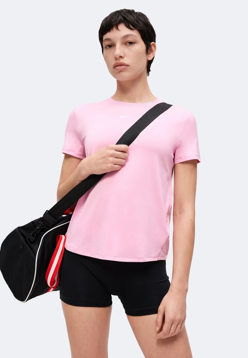 Классика - спортивная футболка Nike Performance, Pink Rise/White — фото 4