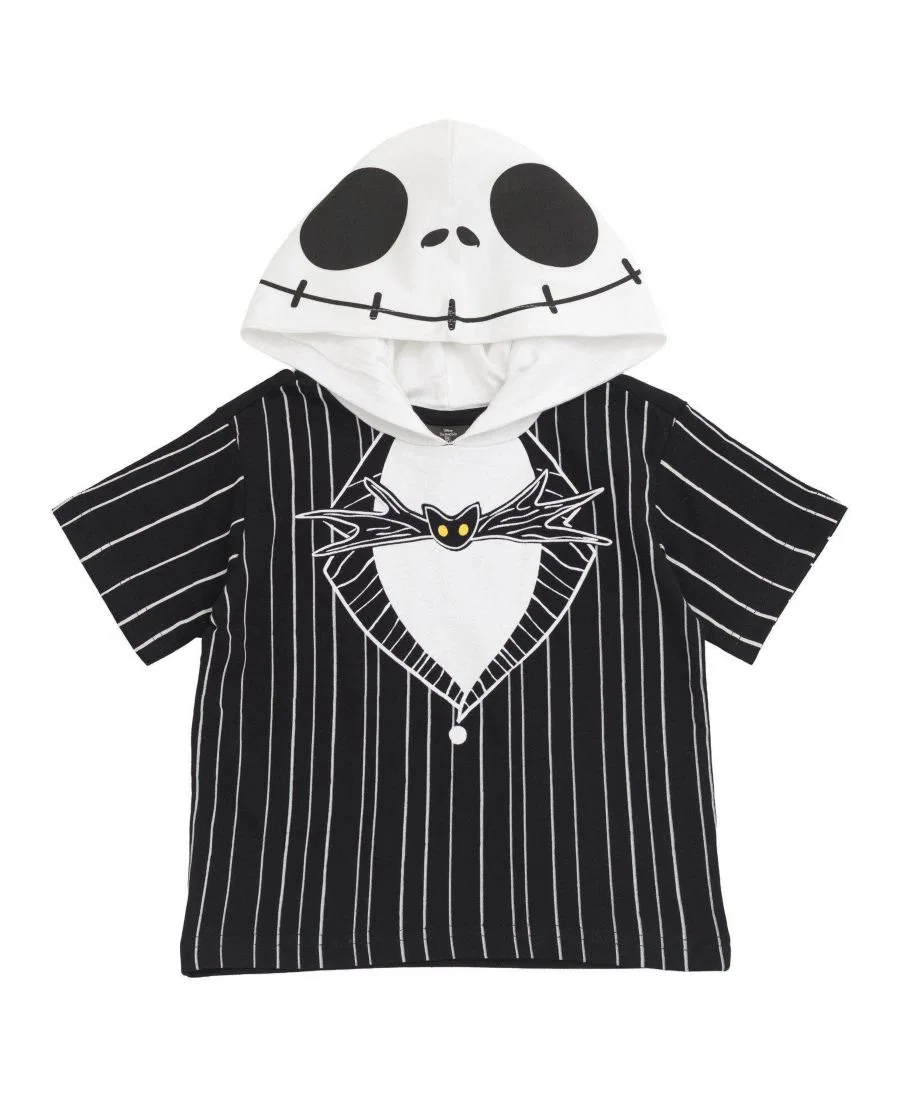 Детские худи-косплей с коротким рукавом Jack Skellington Suit Nightmare Before Christmas, Jack Skellington Suit