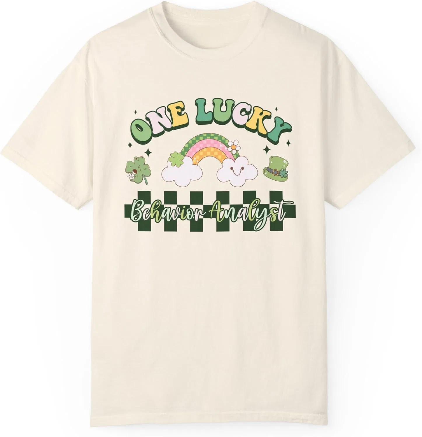 Женская футболка с принтом One Lucky Behavior Analyst Comfort Colors, Ivory
