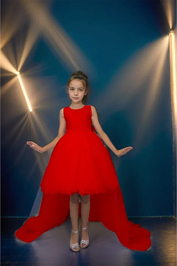 Детское платье для девочек с длинным шлейфом Egolika Kids, Red