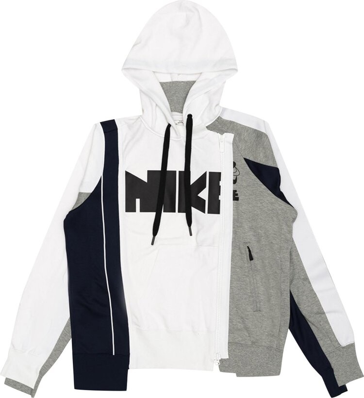 Худи Nike x Sacai Double-Zip Hoodie 'Canyon Gold/Obsidian', серый — фото 2