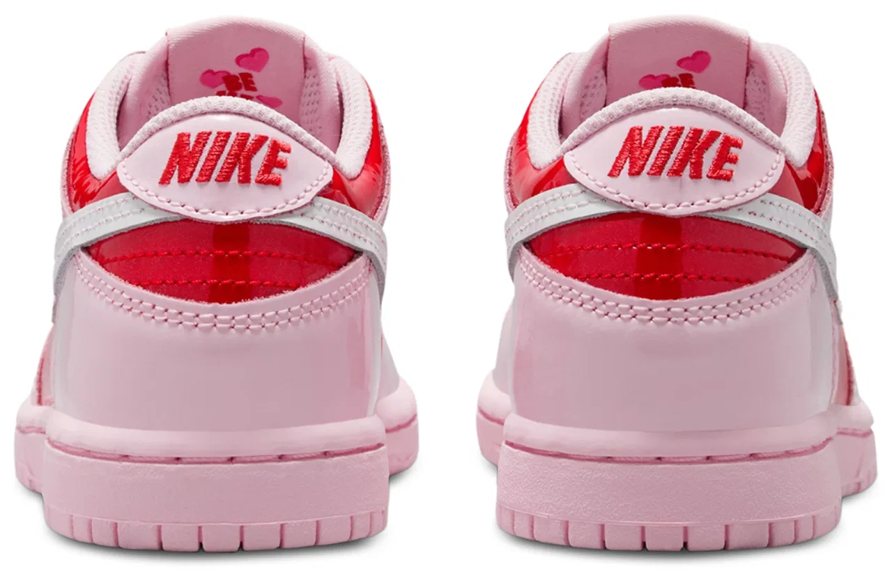 Кроссовки для девочек Dunk Low Valentine's Day Nike, цвет Pink Foam/Summit White/Red — фото 3