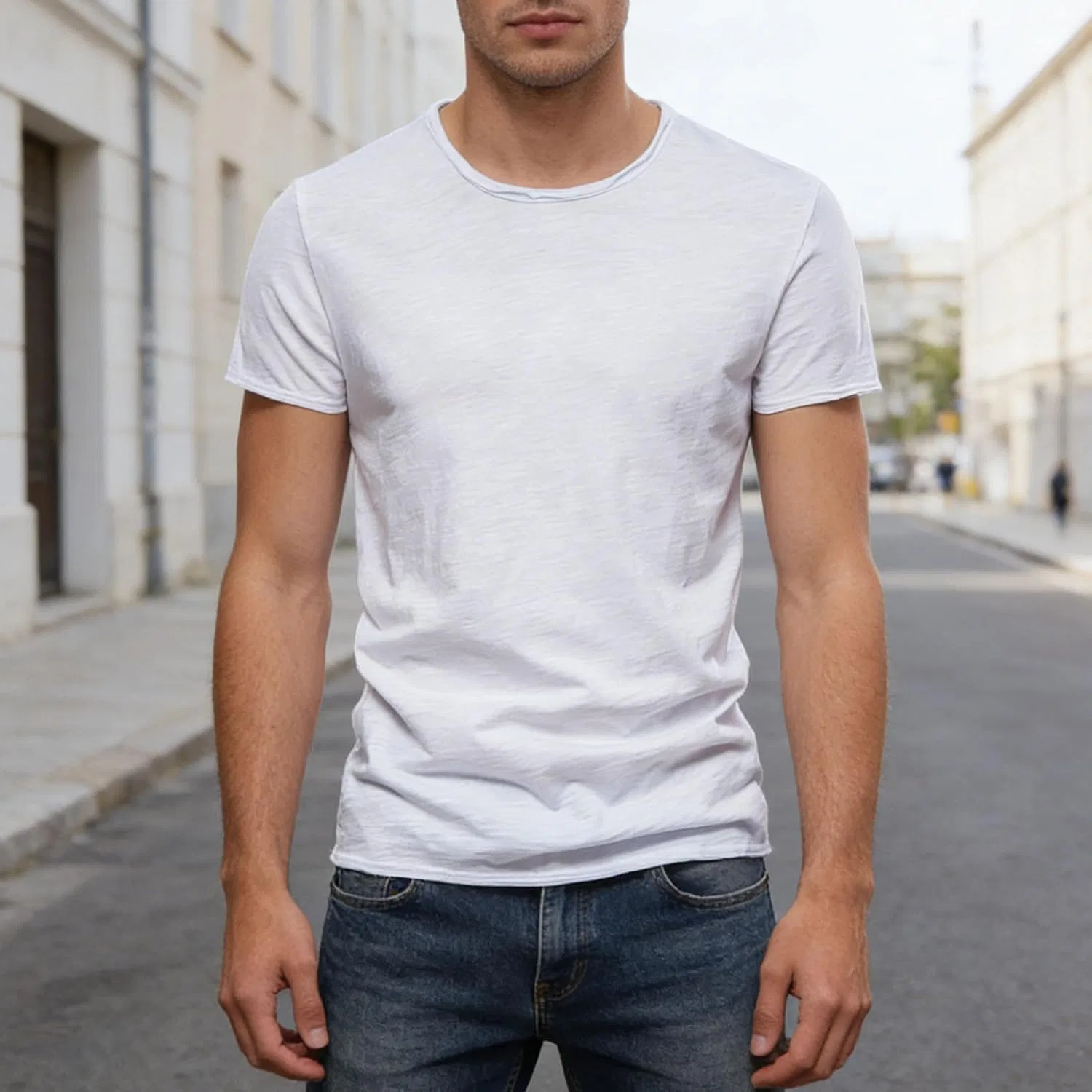 Мужская футболка с V-образным вырезом Running Shirts, White — фото 2