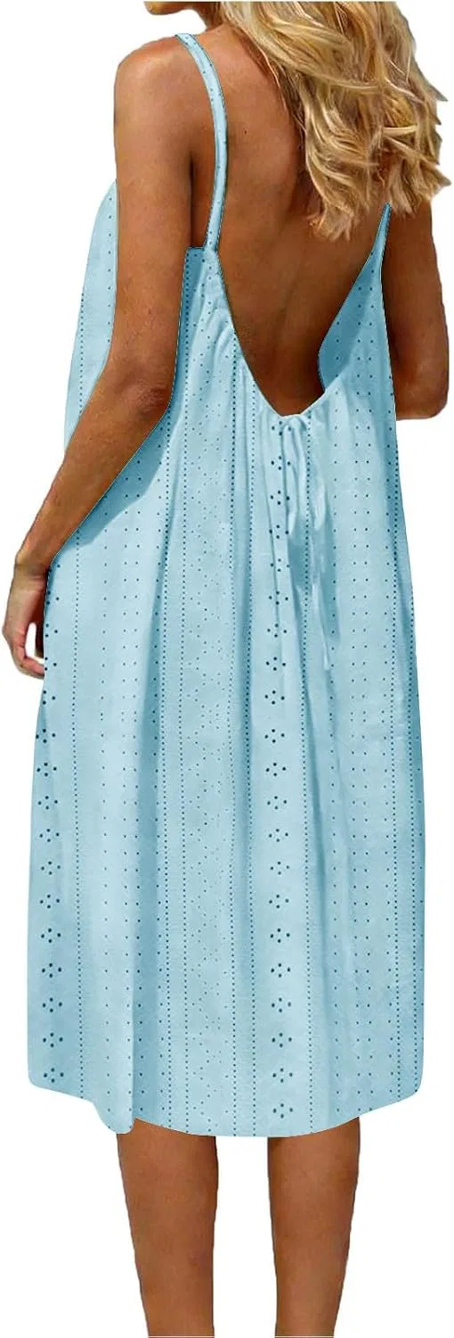 Женское летнее пляжное платье на бретелях Palace Lock, Light Blue