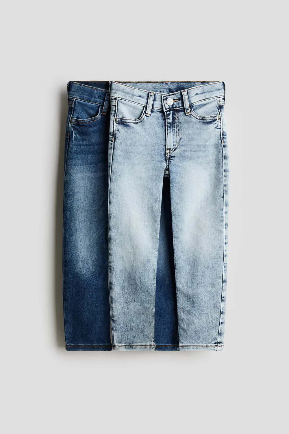 Комплект из 2 джинсов зауженного кроя H&M, Denimblau/Helles Denimblau
