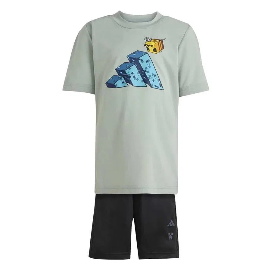 Спортивный комплект с шортами LK MC TR SSET adidas, Зеленый — фото 2