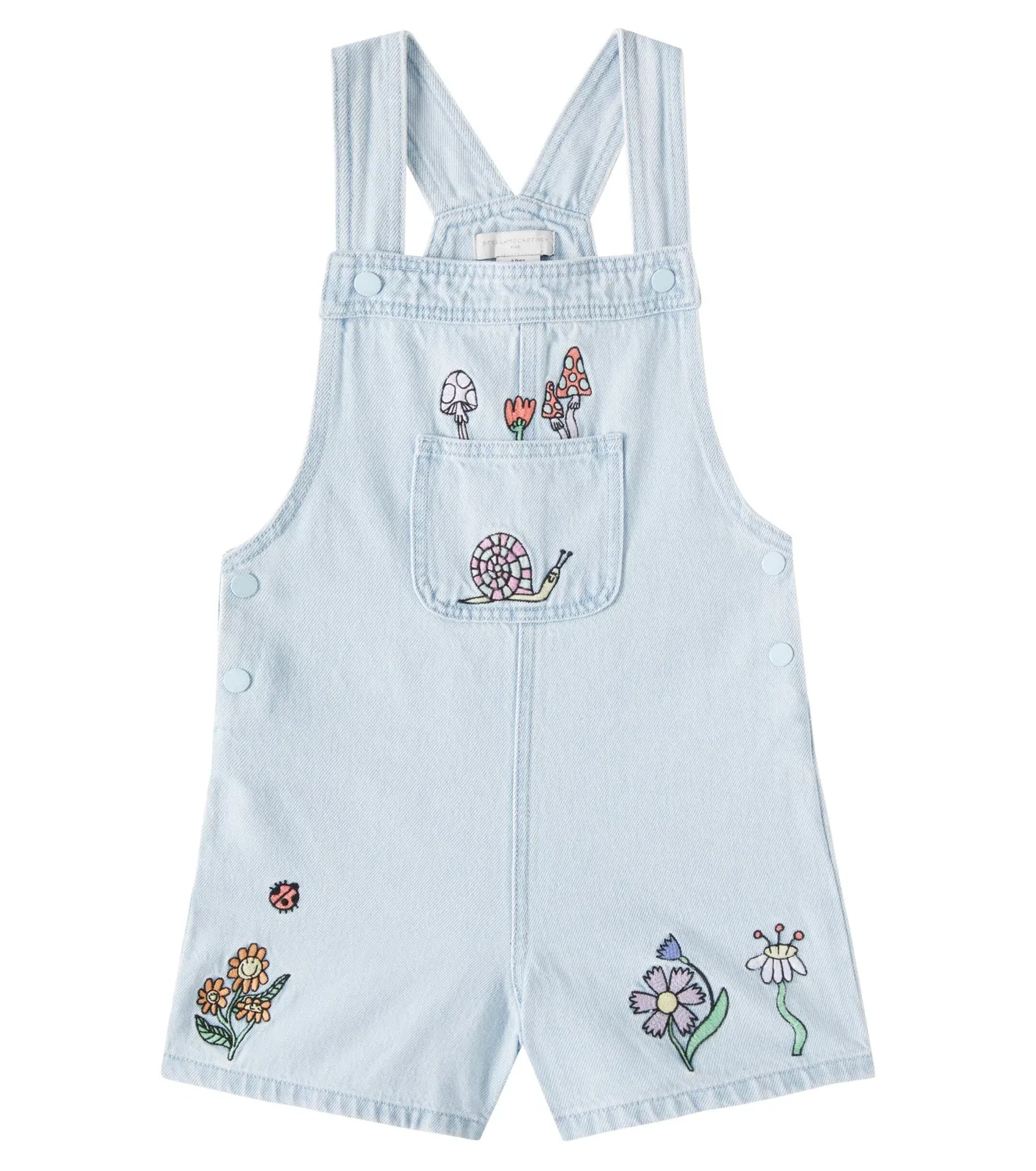 Комбинезон джинсовый с вышивкой Stella Mccartney Kids, синий