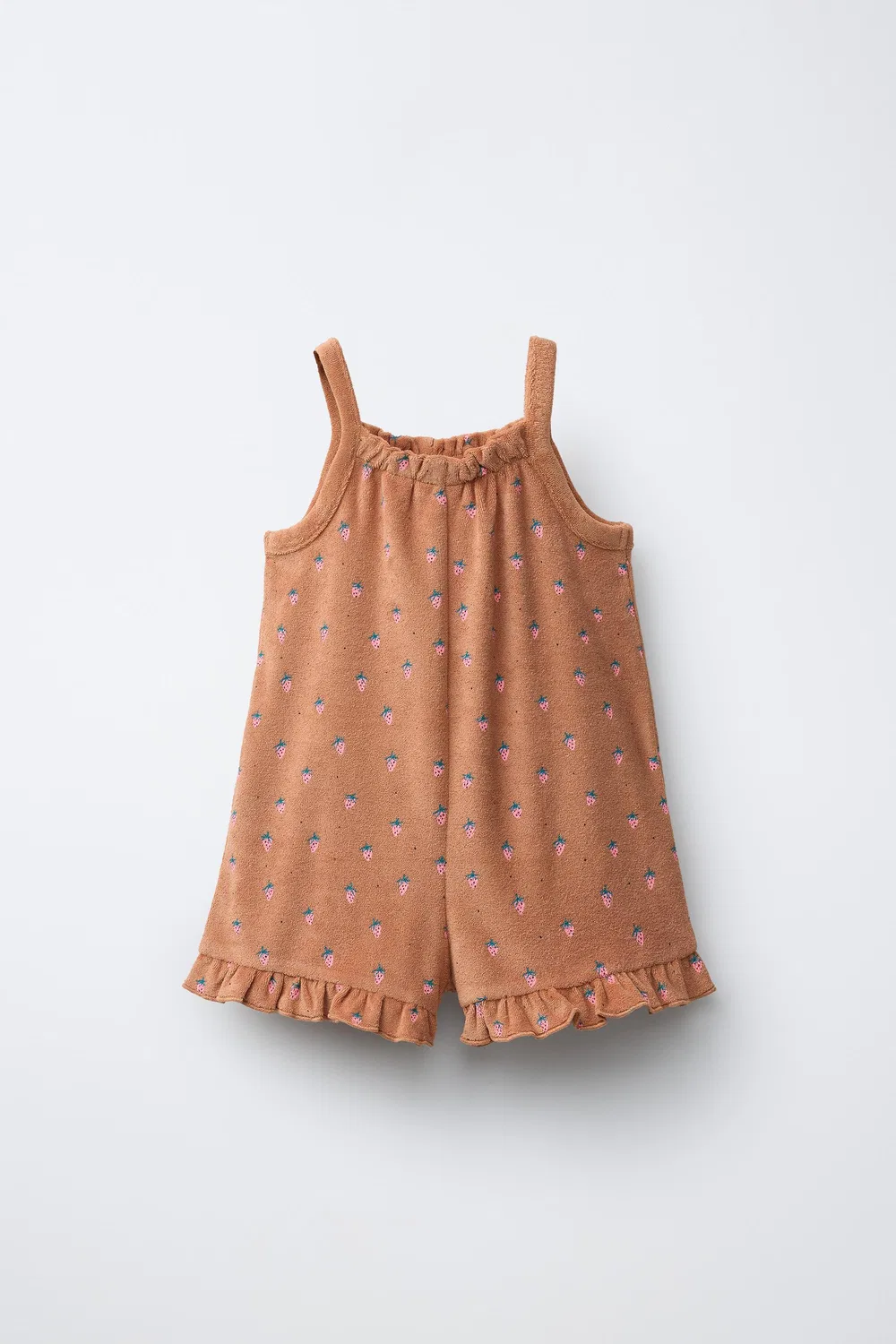 КОМБИНЕЗОН ИЗ МАХРОВОЙ ТКАНИ ИЗ КЛУБНИКИ ZARA, Brick — фото 2