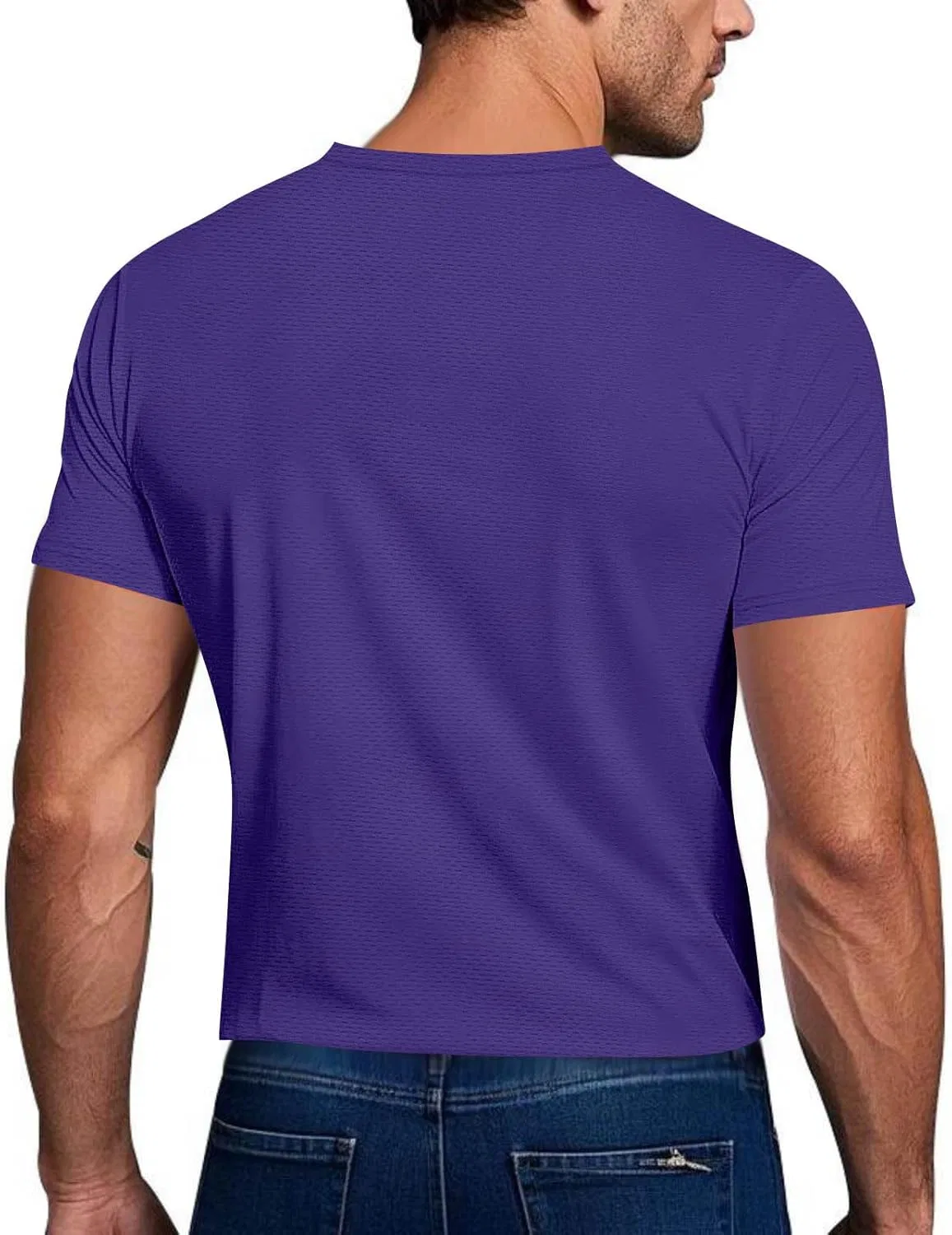 Мужская футболка для бега с быстросохнущей тканью, Purple — фото 4